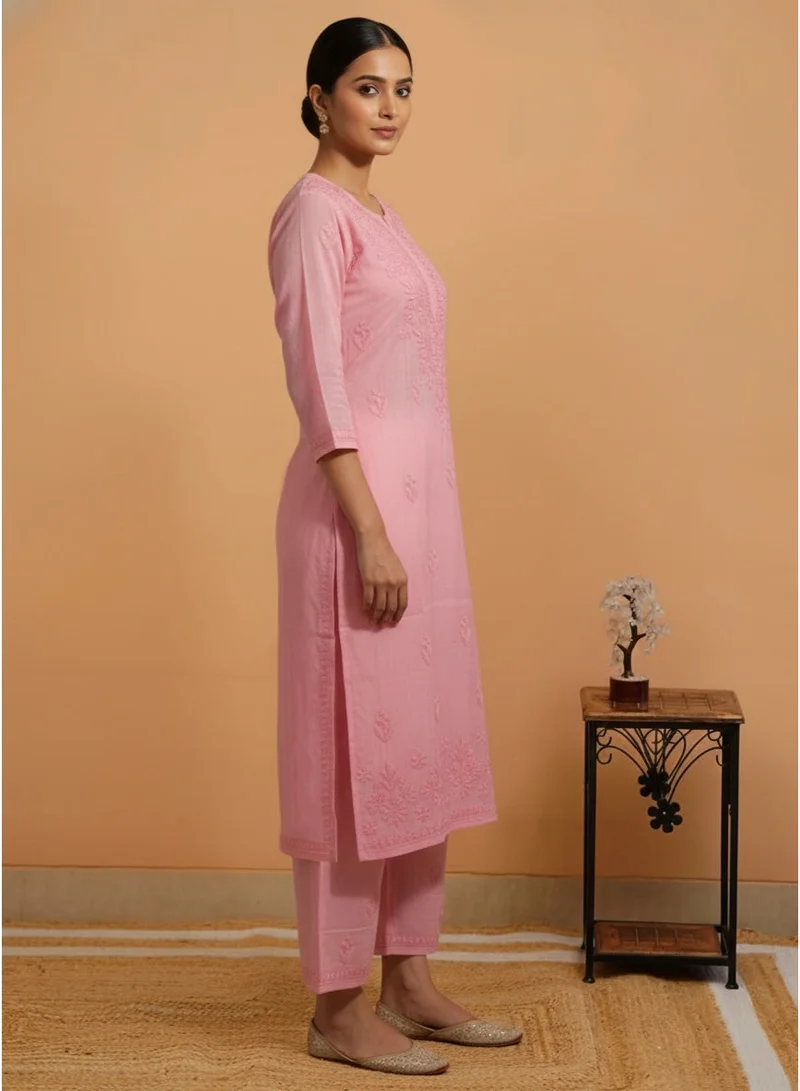 Alaya AL4104KS Women Hand Embroidered Chikankari Muslin Kurta Set-AL4104KS for Women | Best Price UAE